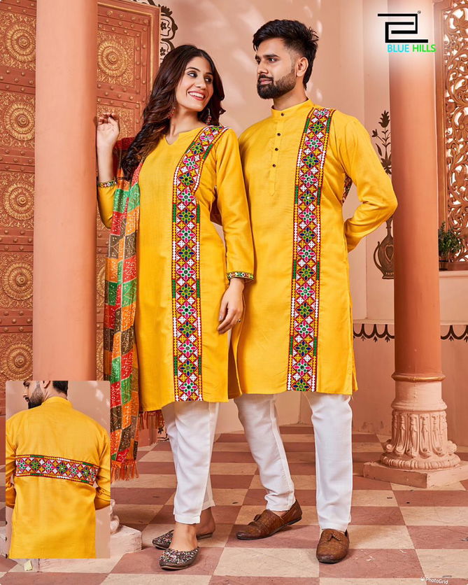 Blue Hills Navratri Twinning Couple Wear Readymade Suits Catalog